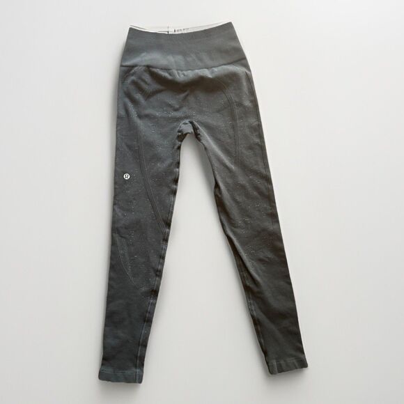 Lululemon Leggings Ebb To Street Seamless Yoga Pants Gray Speckled Size Small - Picture 1 of 8